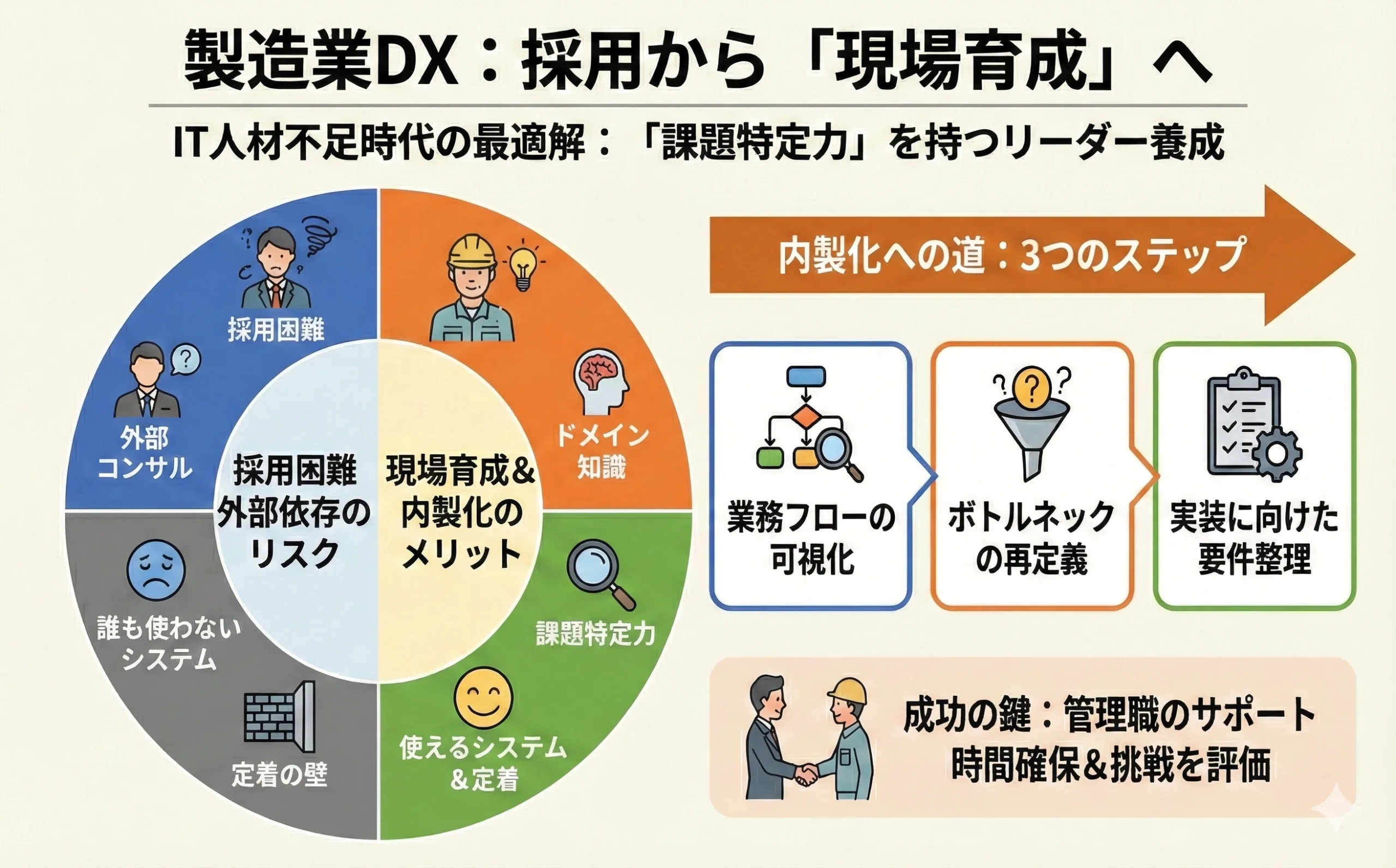 製造業DX 採用から現場育成へ